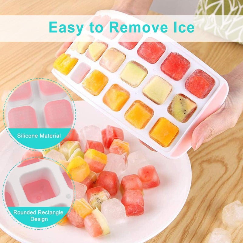 Fuukou Silicone Ice Cube Tray with Lid - Mini Silicone Ice Tray with Lid,Small Ice Cube Tray,Tiny Ice Cube Trays for Iced Coffee,Baby Food,BPA Free,Easy Release - Image 4